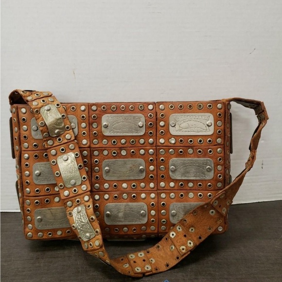 unbranded Handbags - Unique Handmade Leather Studded Shoulder Bag